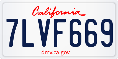 CA license plate 7LVF669