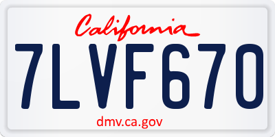 CA license plate 7LVF670