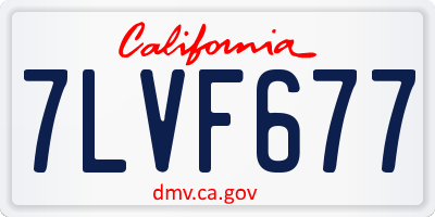 CA license plate 7LVF677