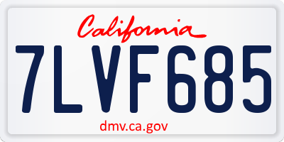 CA license plate 7LVF685