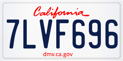 CA license plate 7LVF696