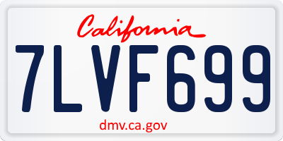 CA license plate 7LVF699