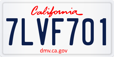 CA license plate 7LVF701