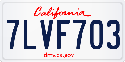 CA license plate 7LVF703