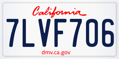 CA license plate 7LVF706