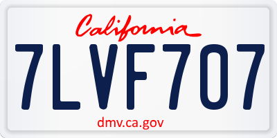 CA license plate 7LVF707
