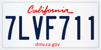 CA license plate 7LVF711