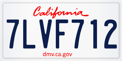 CA license plate 7LVF712