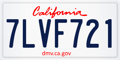 CA license plate 7LVF721