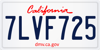 CA license plate 7LVF725
