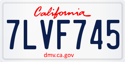 CA license plate 7LVF745