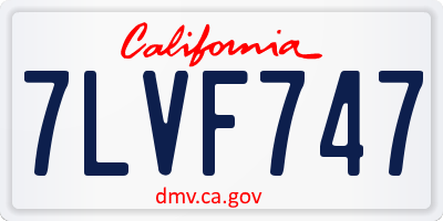 CA license plate 7LVF747
