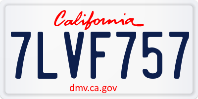 CA license plate 7LVF757