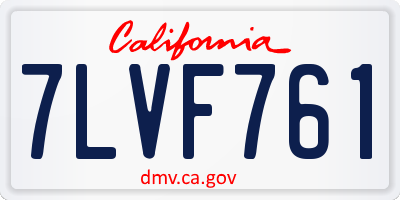 CA license plate 7LVF761