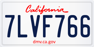 CA license plate 7LVF766