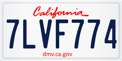 CA license plate 7LVF774