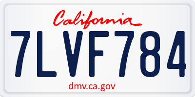 CA license plate 7LVF784