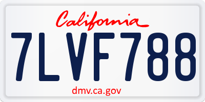 CA license plate 7LVF788
