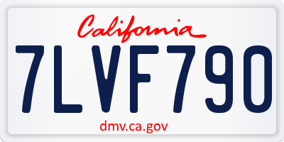 CA license plate 7LVF790