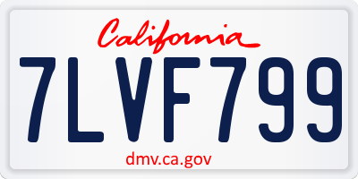 CA license plate 7LVF799
