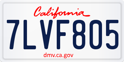 CA license plate 7LVF805