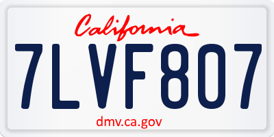 CA license plate 7LVF807