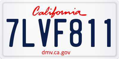 CA license plate 7LVF811