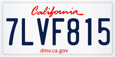 CA license plate 7LVF815