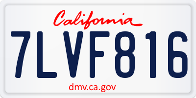 CA license plate 7LVF816