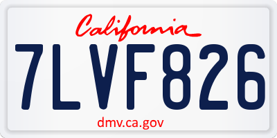 CA license plate 7LVF826