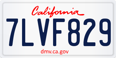 CA license plate 7LVF829
