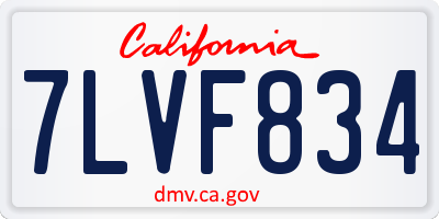 CA license plate 7LVF834
