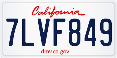 CA license plate 7LVF849