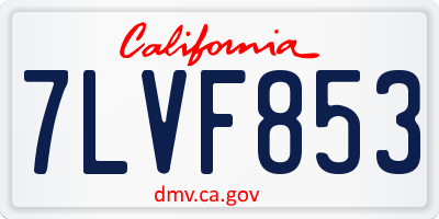 CA license plate 7LVF853