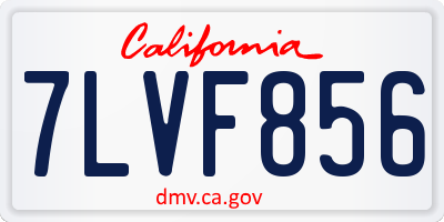 CA license plate 7LVF856