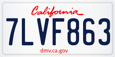 CA license plate 7LVF863