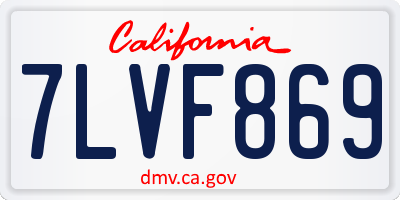 CA license plate 7LVF869