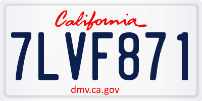 CA license plate 7LVF871
