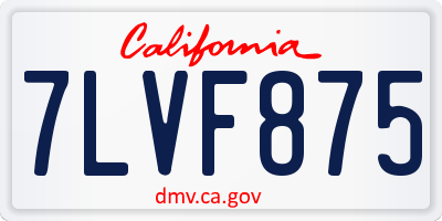 CA license plate 7LVF875