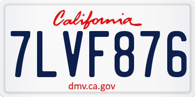 CA license plate 7LVF876