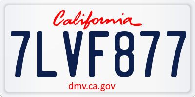 CA license plate 7LVF877