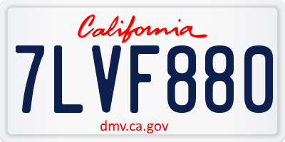 CA license plate 7LVF880