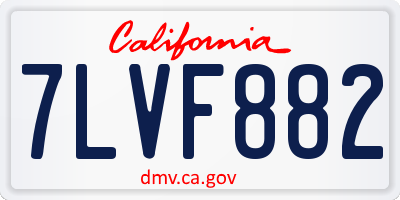 CA license plate 7LVF882