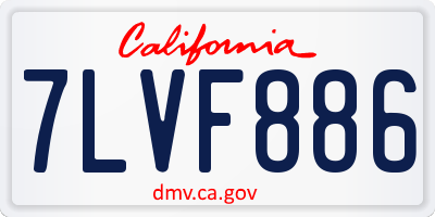 CA license plate 7LVF886