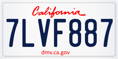 CA license plate 7LVF887
