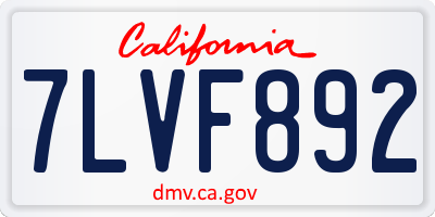 CA license plate 7LVF892