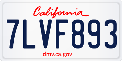 CA license plate 7LVF893