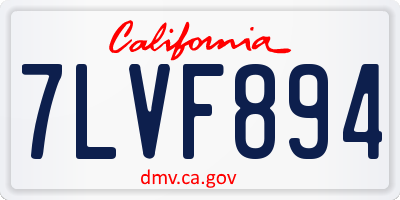 CA license plate 7LVF894