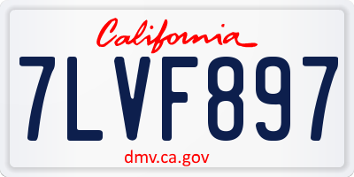 CA license plate 7LVF897