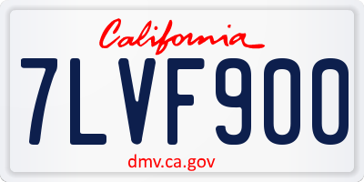 CA license plate 7LVF900